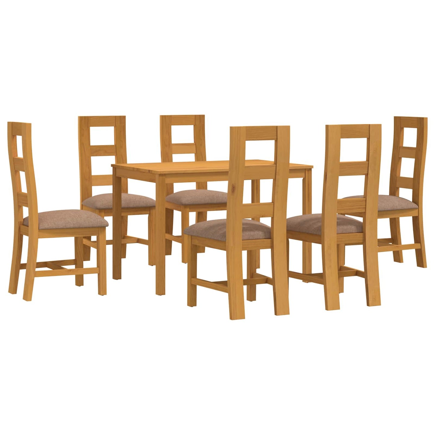 vidaXL Dining Set 7 pcs Grey Solid Oak Wood