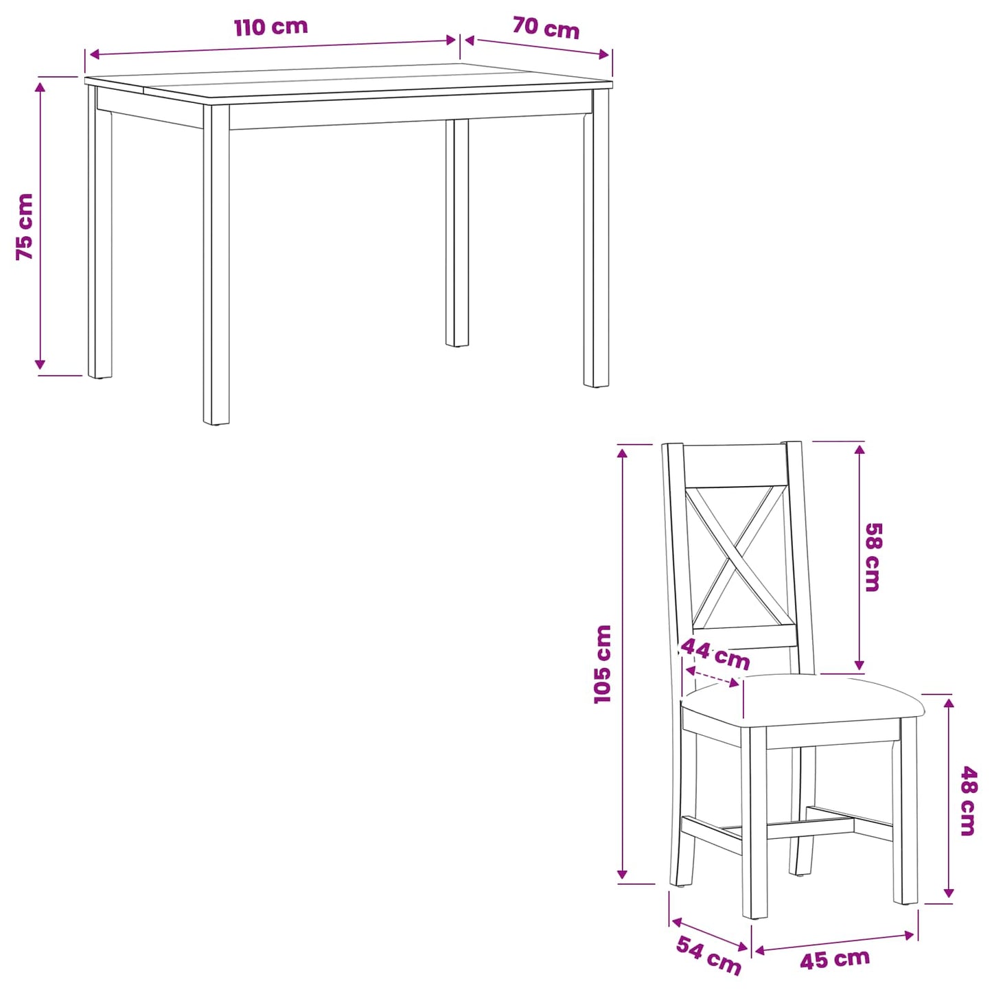 vidaXL Dining Set 7 pcs Beige Solid Oak Wood