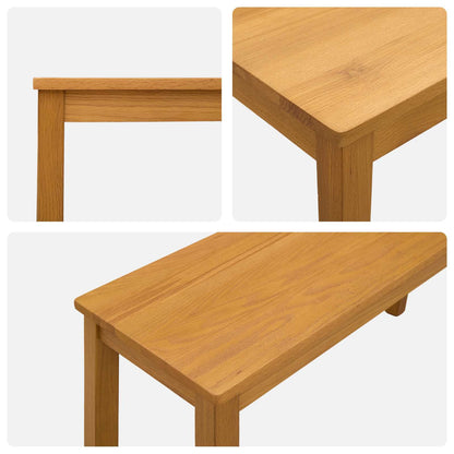 vidaXL Dining Set 3 pcs Natural Solid Oak Wood