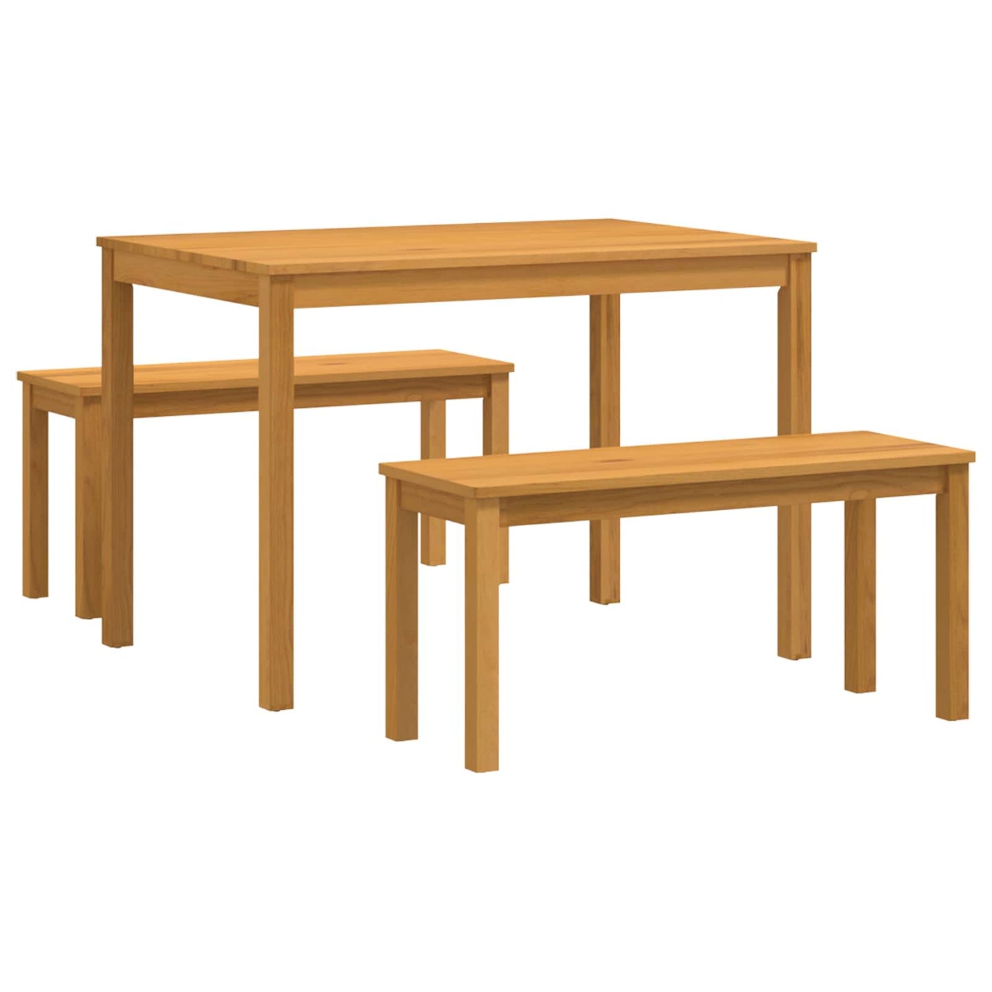 vidaXL Dining Set 3 pcs Natural Solid Oak Wood
