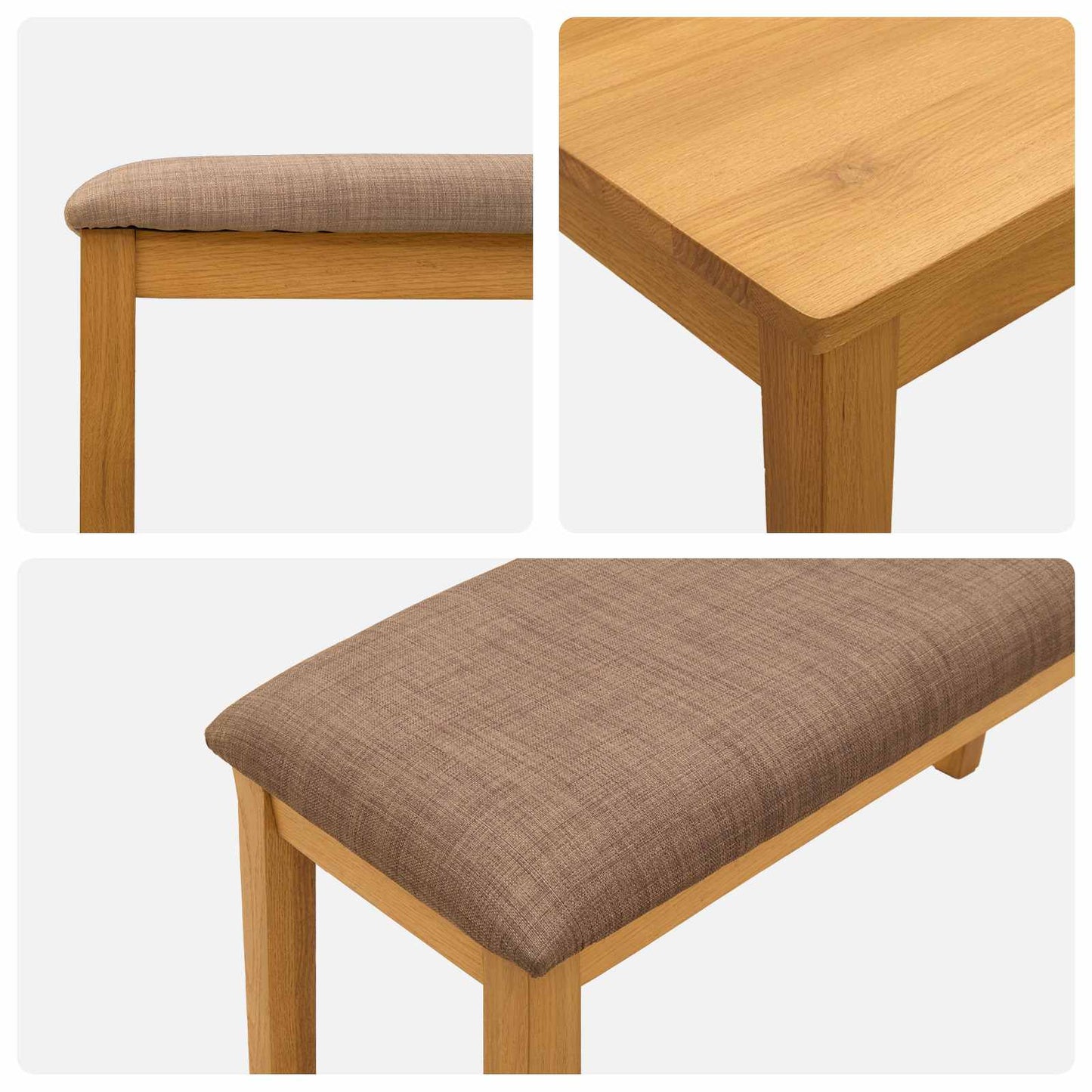 vidaXL Dining Set 3 pcs Grey Solid Oak Wood