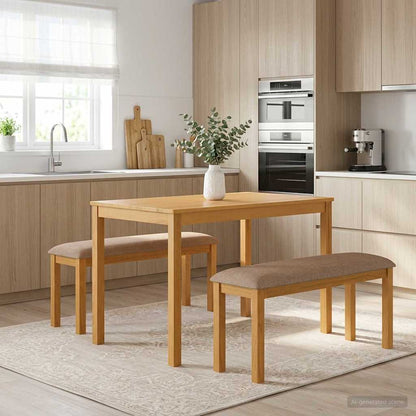vidaXL Dining Set 3 pcs Grey Solid Oak Wood