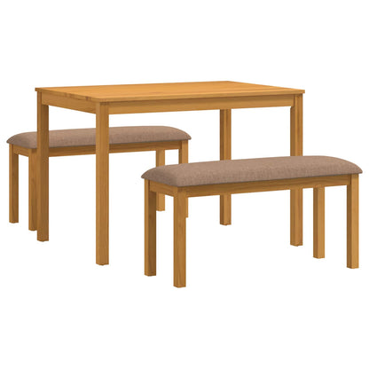 vidaXL Dining Set 3 pcs Grey Solid Oak Wood