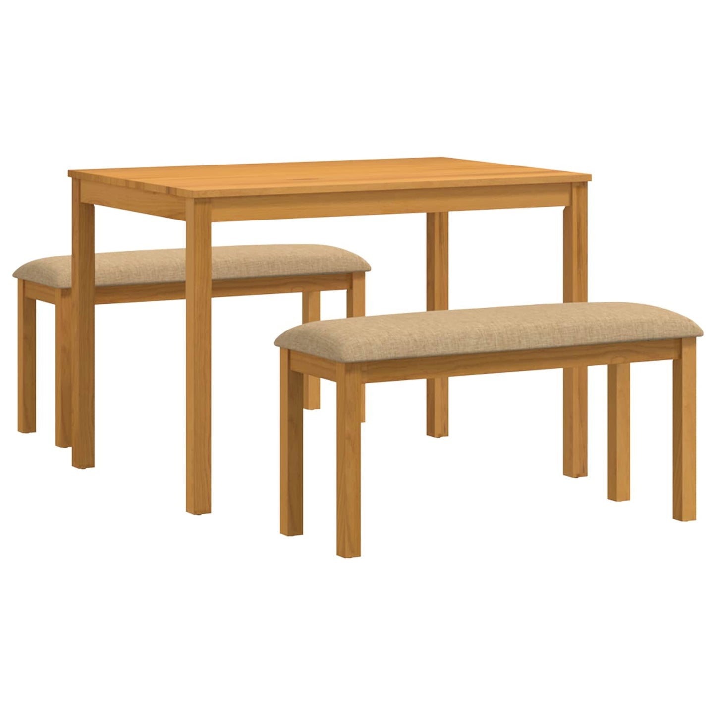 vidaXL Dining Set 3 pcs Beige Solid Oak Wood
