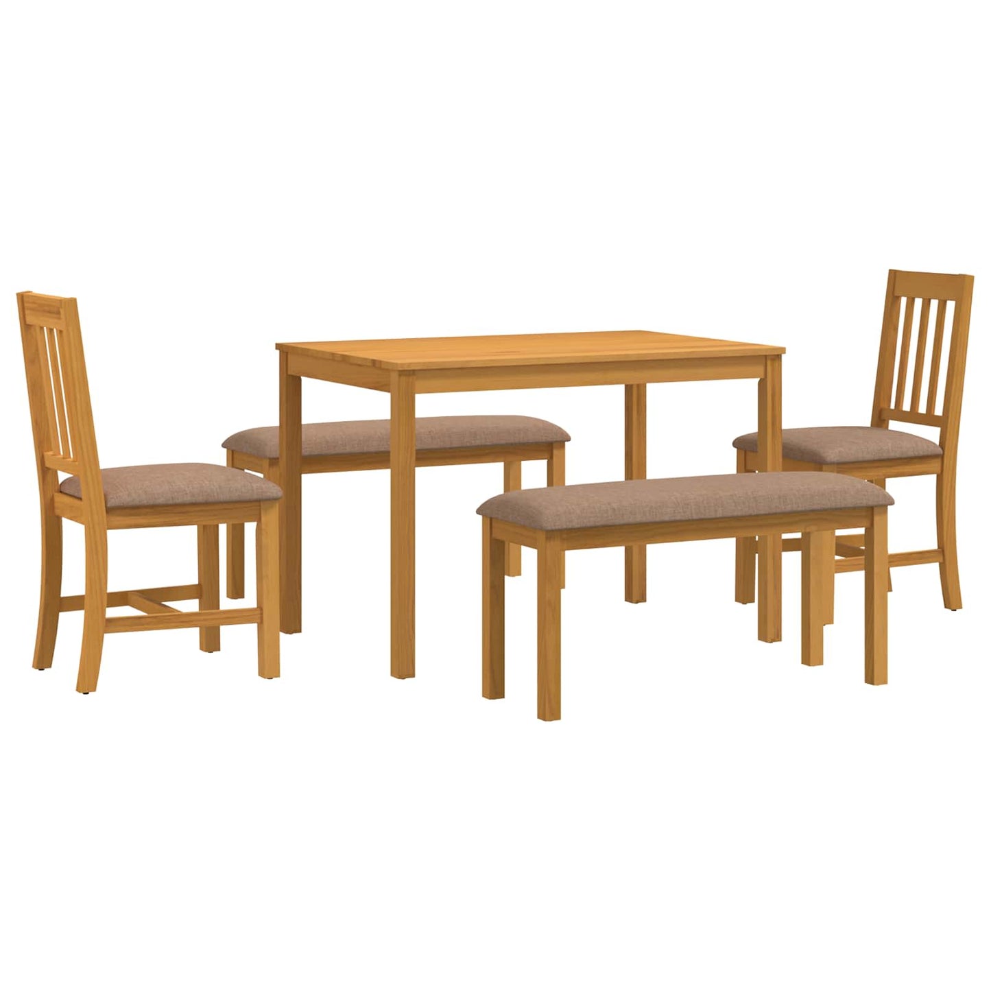 vidaXL Dining Set 5 pcs Grey Solid Oak Wood