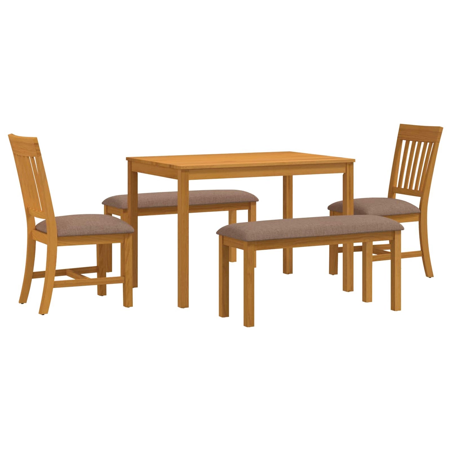 vidaXL Dining Set 5 pcs Grey Solid Oak Wood