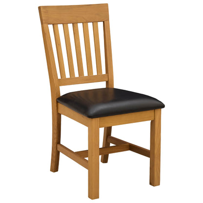 vidaXL Dining Set 5 pcs Black Solid Oak Wood