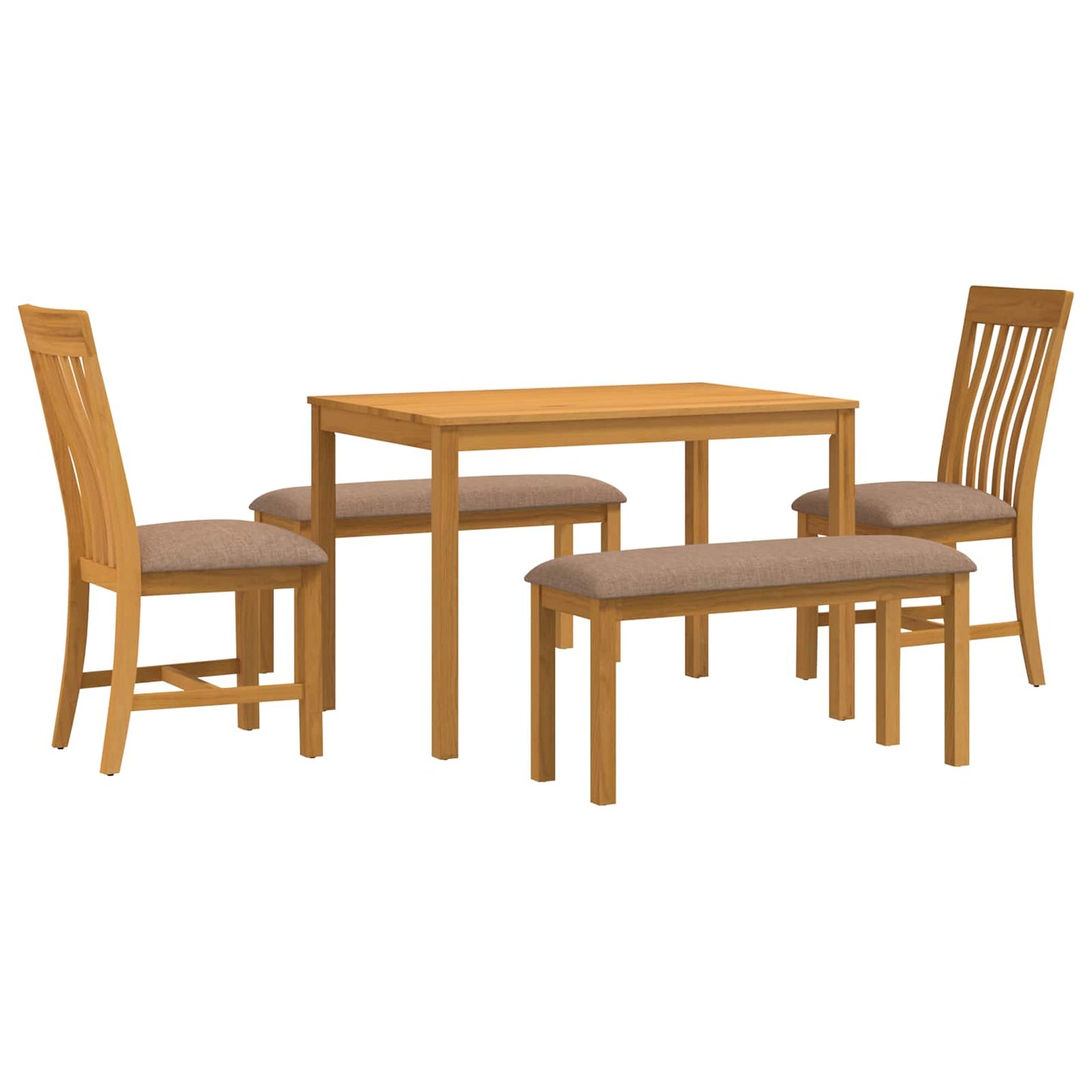 vidaXL Dining Set 5 pcs Grey Solid Oak Wood