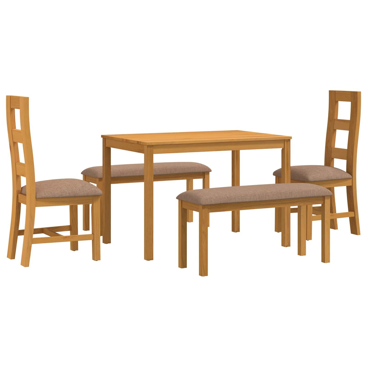 vidaXL Dining Set 5 pcs Grey Solid Oak Wood