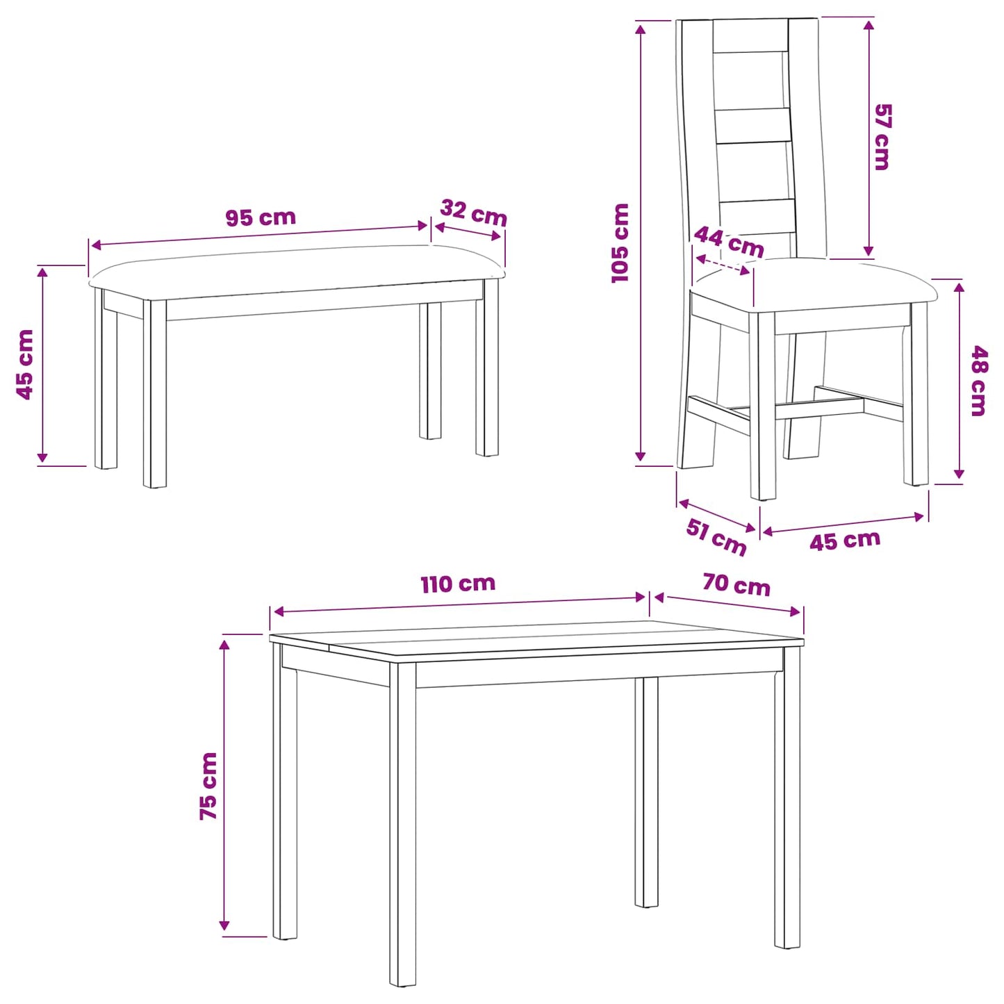 vidaXL Dining Set 5 pcs Grey Solid Oak Wood