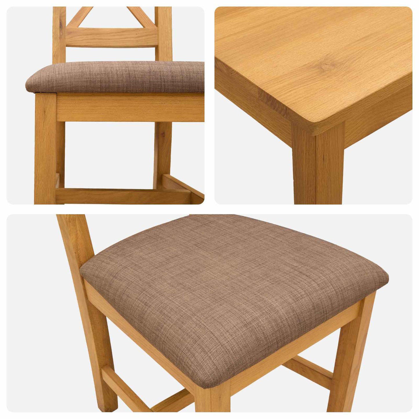vidaXL Dining Set 5 pcs Grey Solid Oak Wood