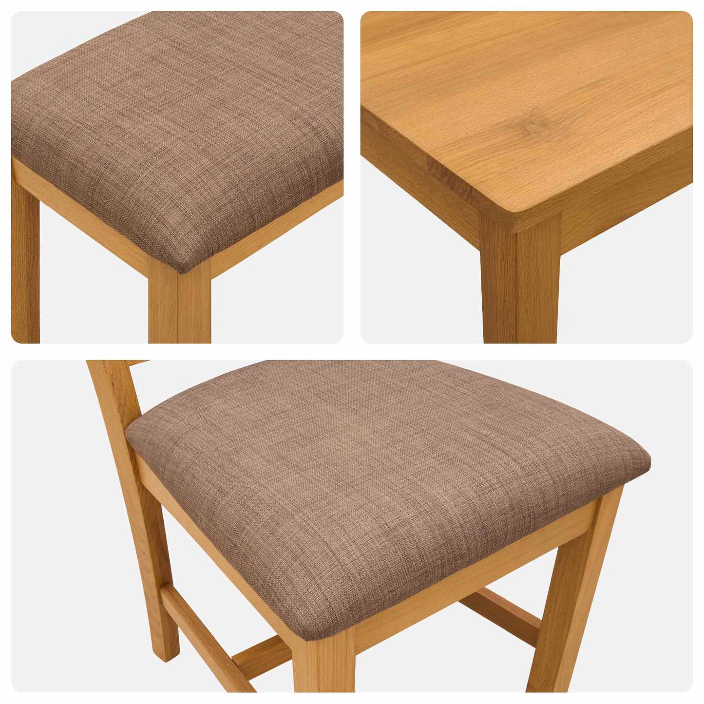 vidaXL Dining Set 4 pcs Grey Solid Oak Wood