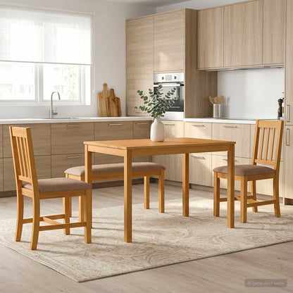 vidaXL Dining Set 4 pcs Grey Solid Oak Wood