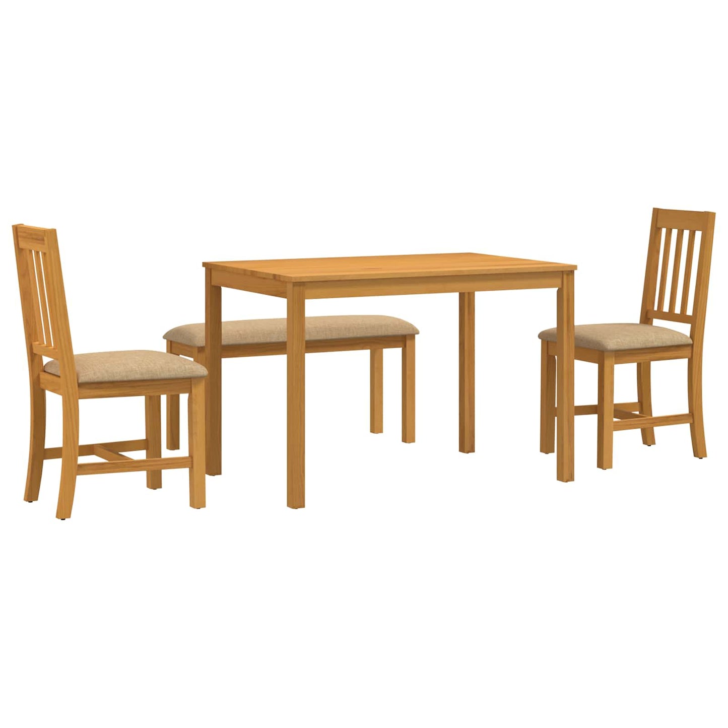 vidaXL Dining Set 4 pcs Beige Solid Oak Wood
