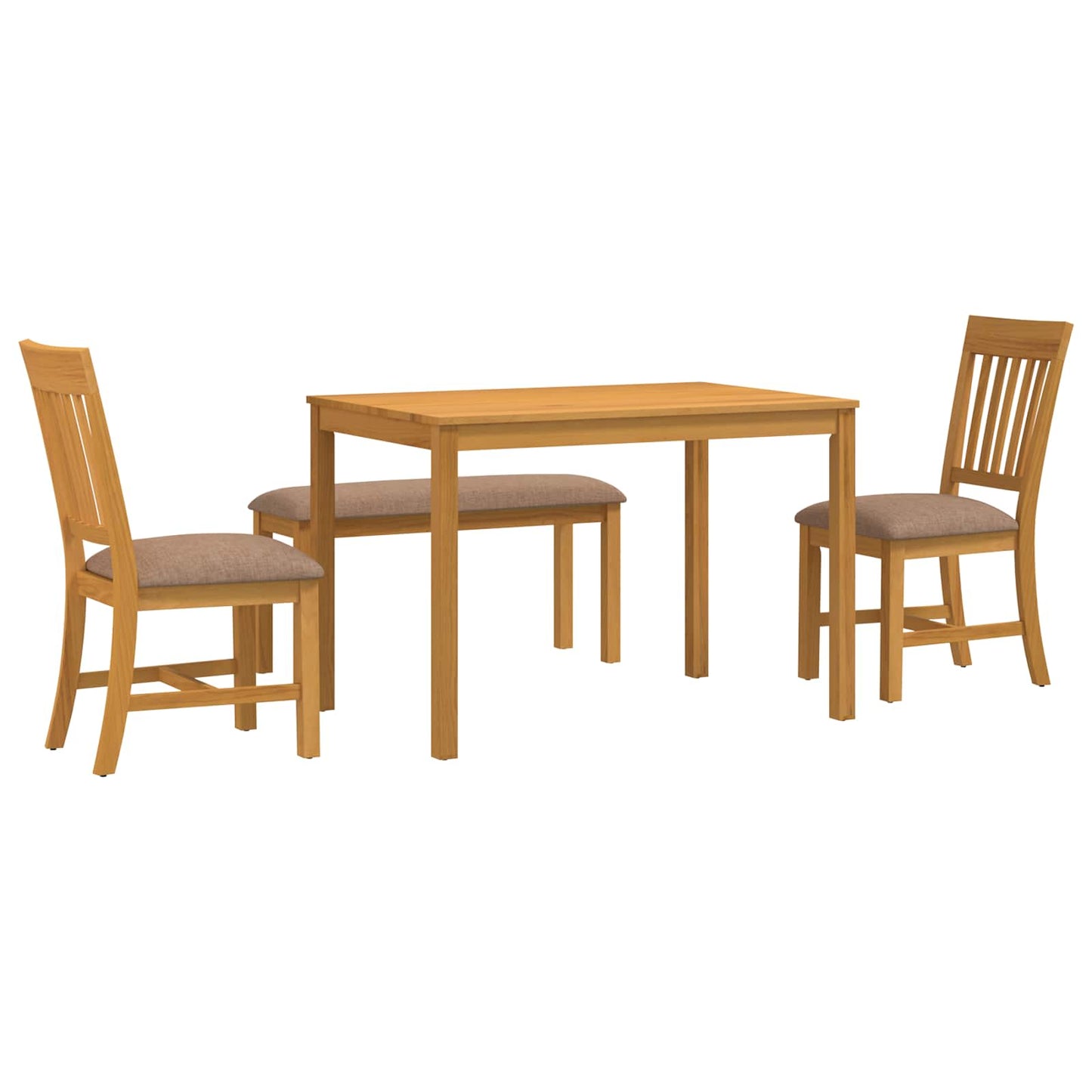 vidaXL Dining Set 4 pcs Grey Solid Oak Wood