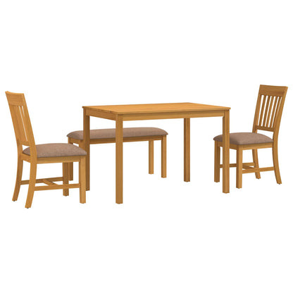 vidaXL Dining Set 4 pcs Grey Solid Oak Wood
