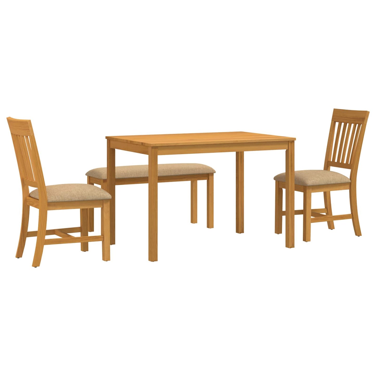 vidaXL Dining Set 4 pcs Beige Solid Oak Wood