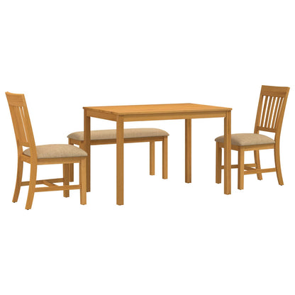 vidaXL Dining Set 4 pcs Beige Solid Oak Wood