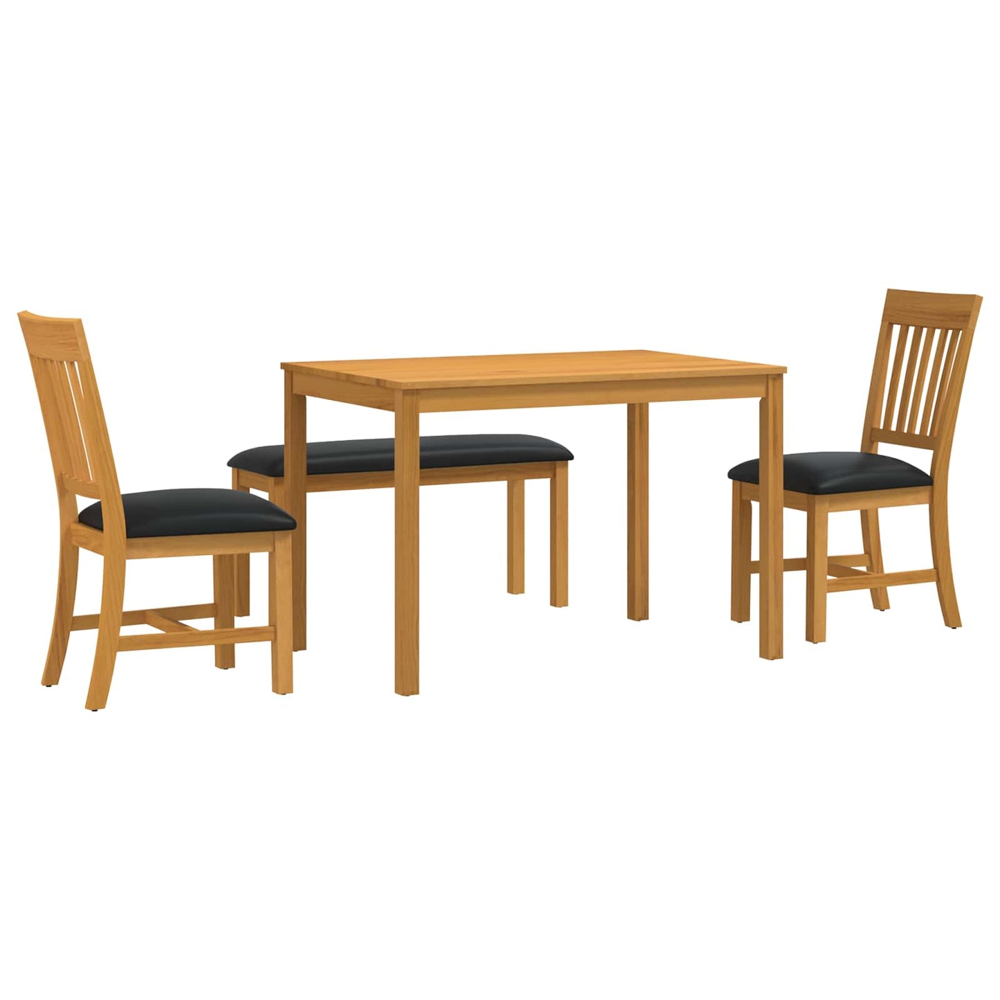 vidaXL Dining Set 4 pcs Black Solid Oak Wood