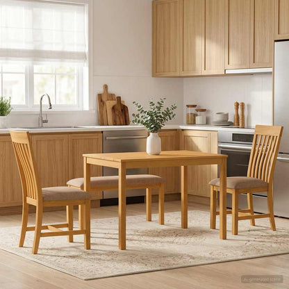 vidaXL Dining Set 4 pcs Grey Solid Oak Wood
