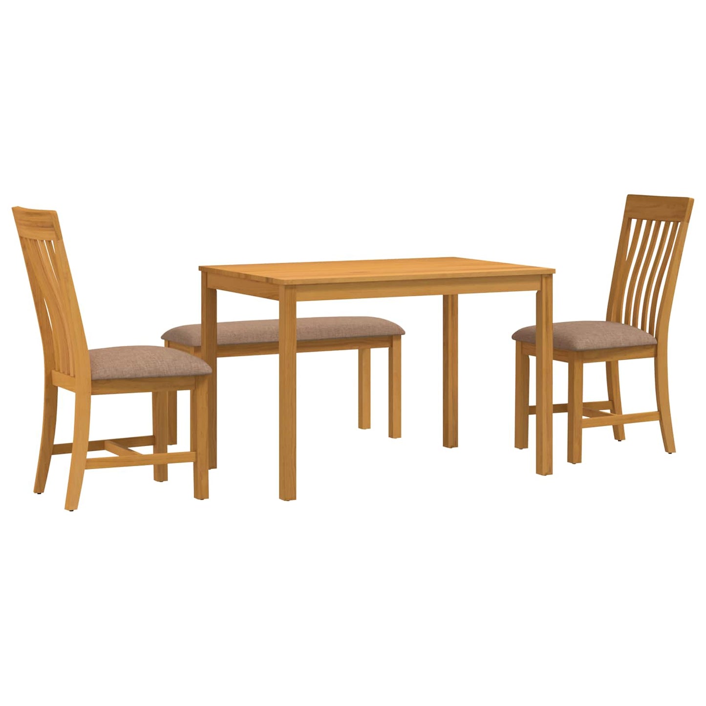 vidaXL Dining Set 4 pcs Grey Solid Oak Wood