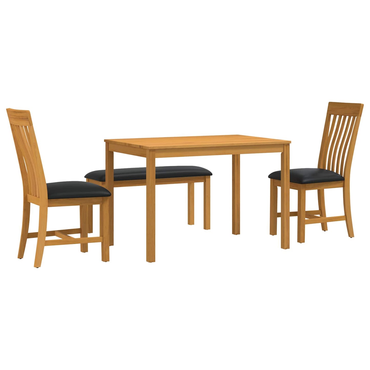 vidaXL Dining Set 4 pcs Black Solid Oak Wood