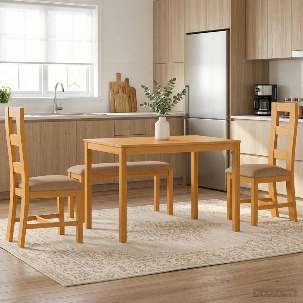 vidaXL Dining Set 4 pcs Grey Solid Oak Wood