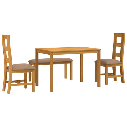 vidaXL Dining Set 4 pcs Grey Solid Oak Wood