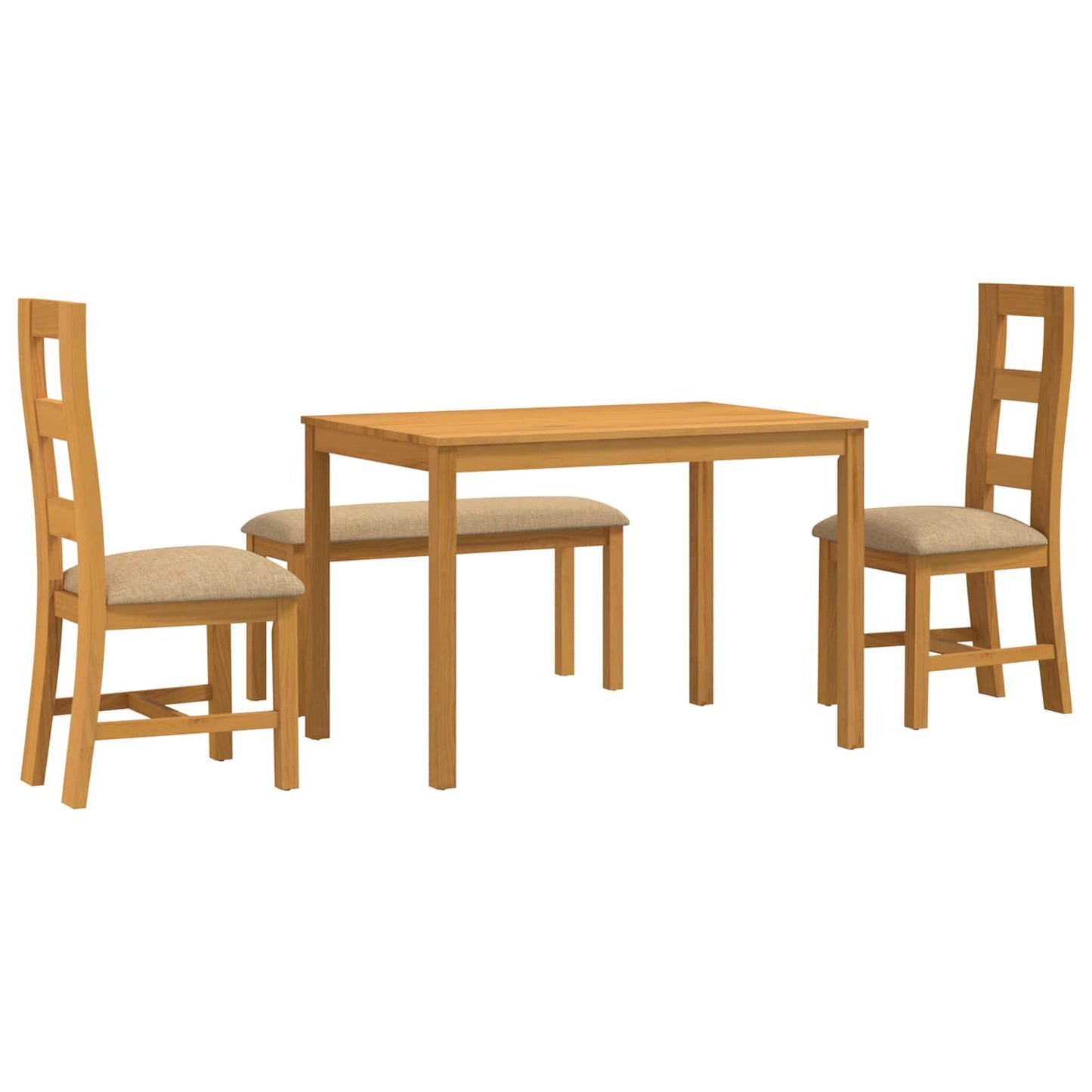 vidaXL Dining Set 4 pcs Beige Solid Oak Wood