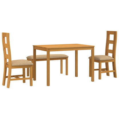 vidaXL Dining Set 4 pcs Beige Solid Oak Wood