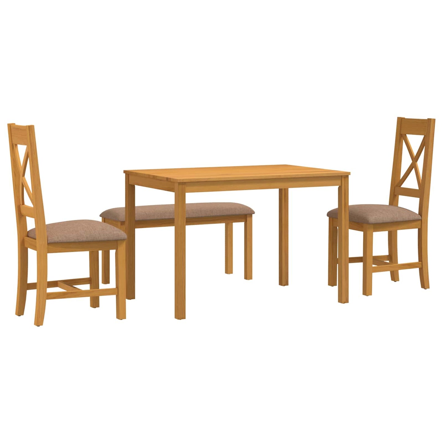 vidaXL Dining Set 4 pcs Grey Solid Oak Wood