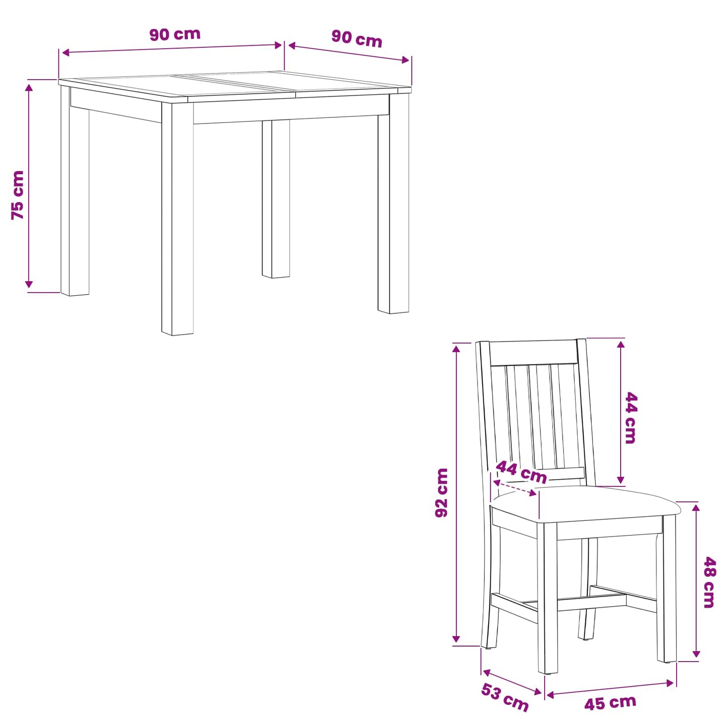 vidaXL Dining Set 3 pcs Grey Solid Oak Wood