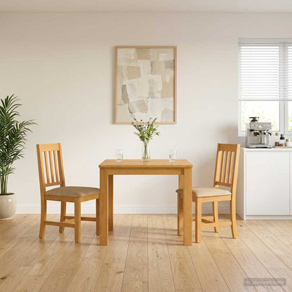 vidaXL Dining Set 3 pcs Beige Solid Oak Wood