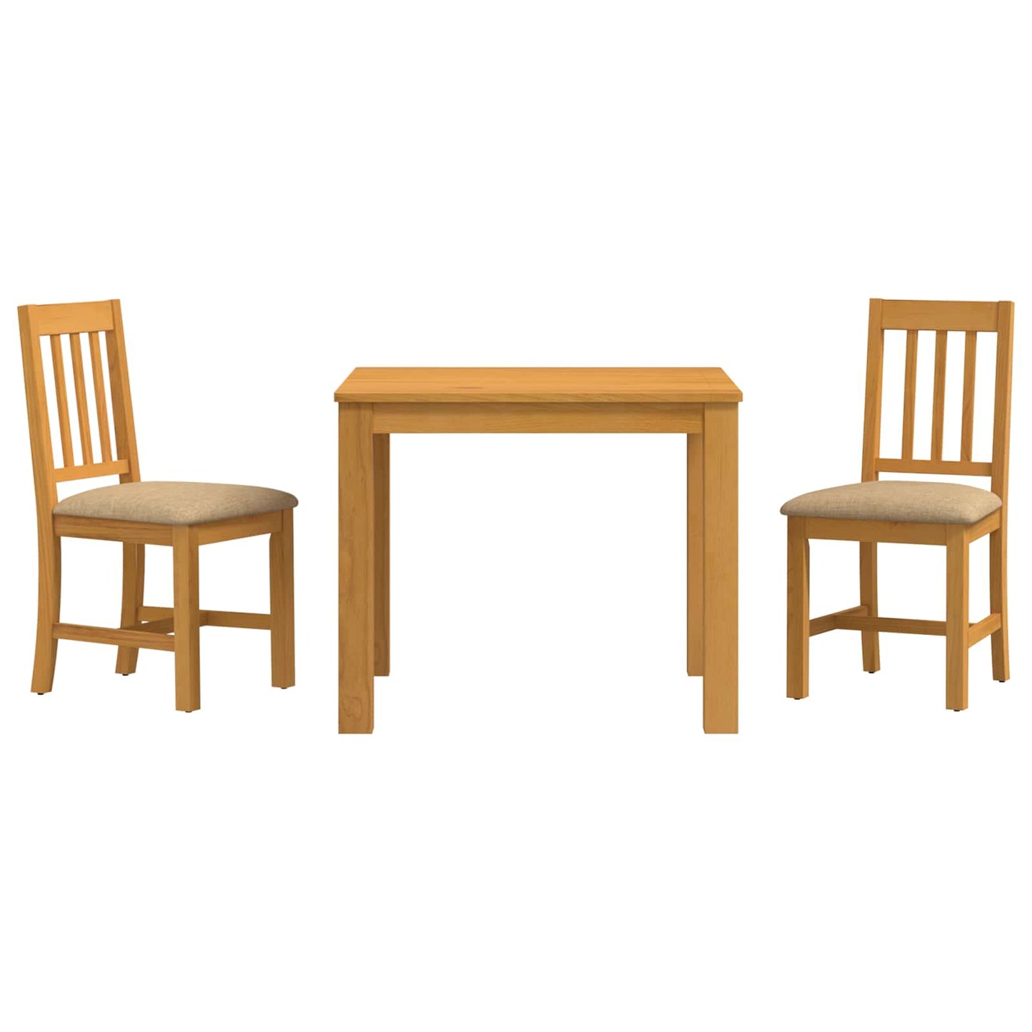 vidaXL Dining Set 3 pcs Beige Solid Oak Wood