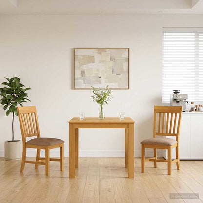 vidaXL Dining Set 3 pcs Grey Solid Oak Wood