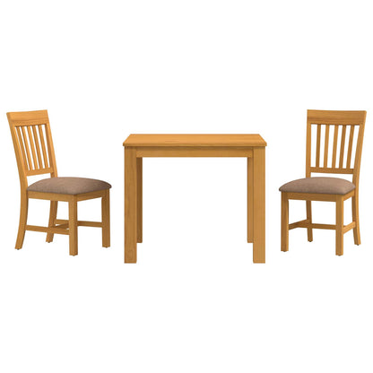vidaXL Dining Set 3 pcs Grey Solid Oak Wood