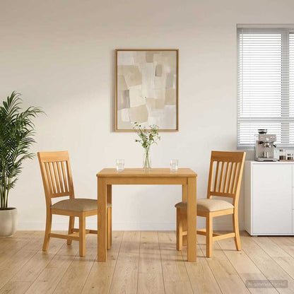 vidaXL Dining Set 3 pcs Beige Solid Oak Wood