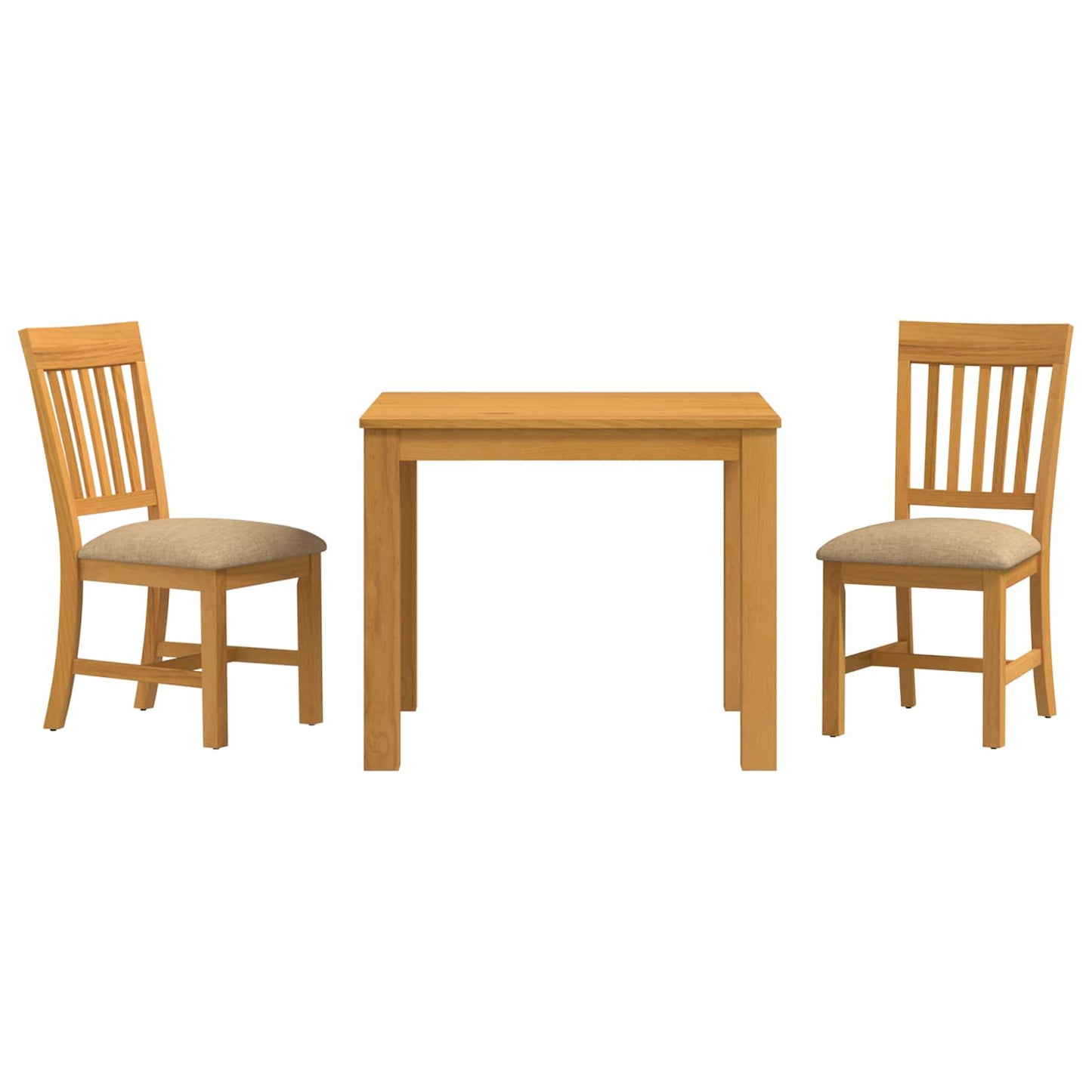 vidaXL Dining Set 3 pcs Beige Solid Oak Wood