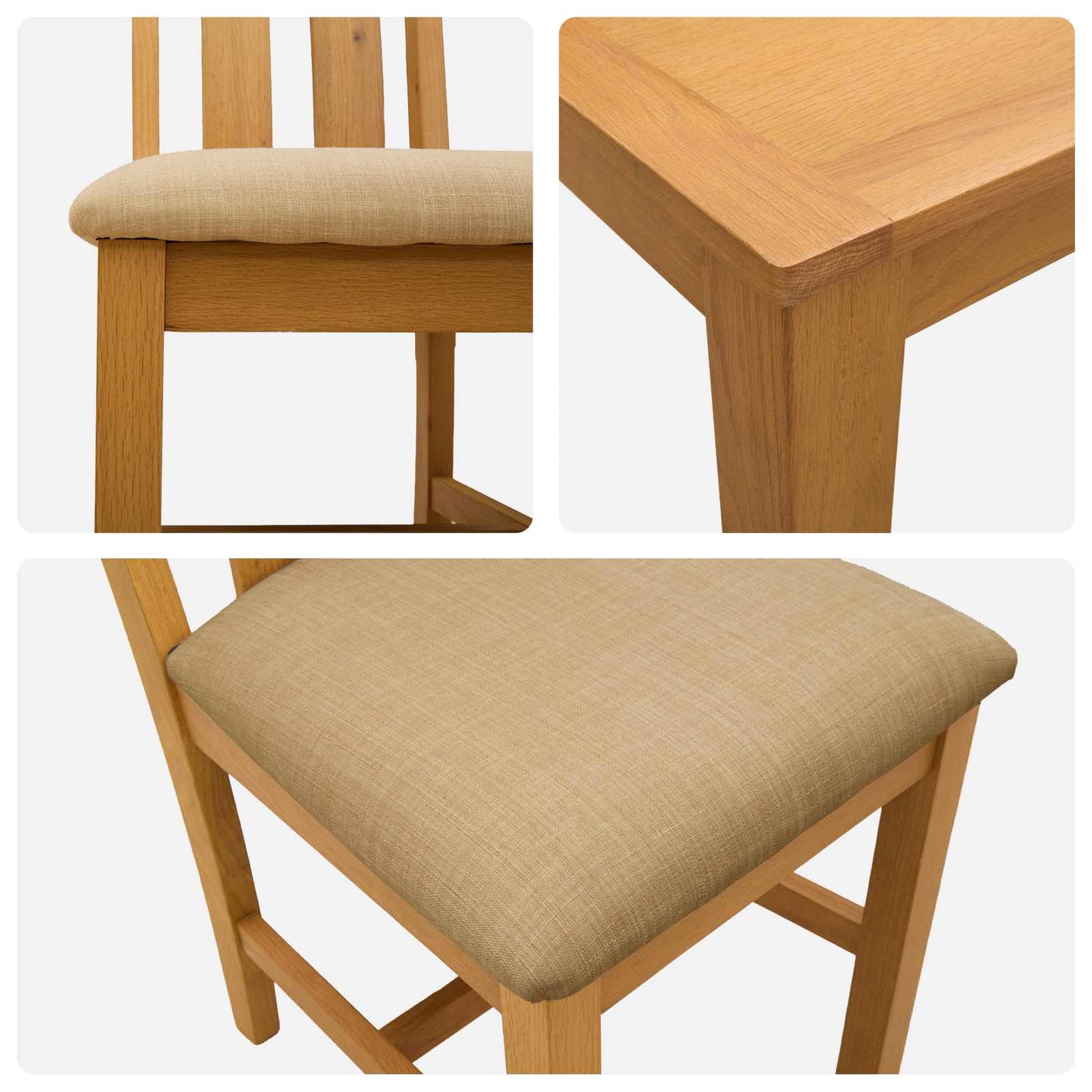 vidaXL Dining Set 3 pcs Beige Solid Oak Wood