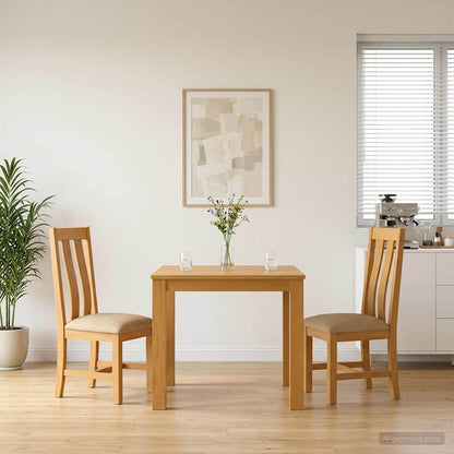 vidaXL Dining Set 3 pcs Beige Solid Oak Wood