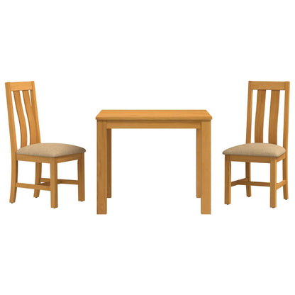 vidaXL Dining Set 3 pcs Beige Solid Oak Wood