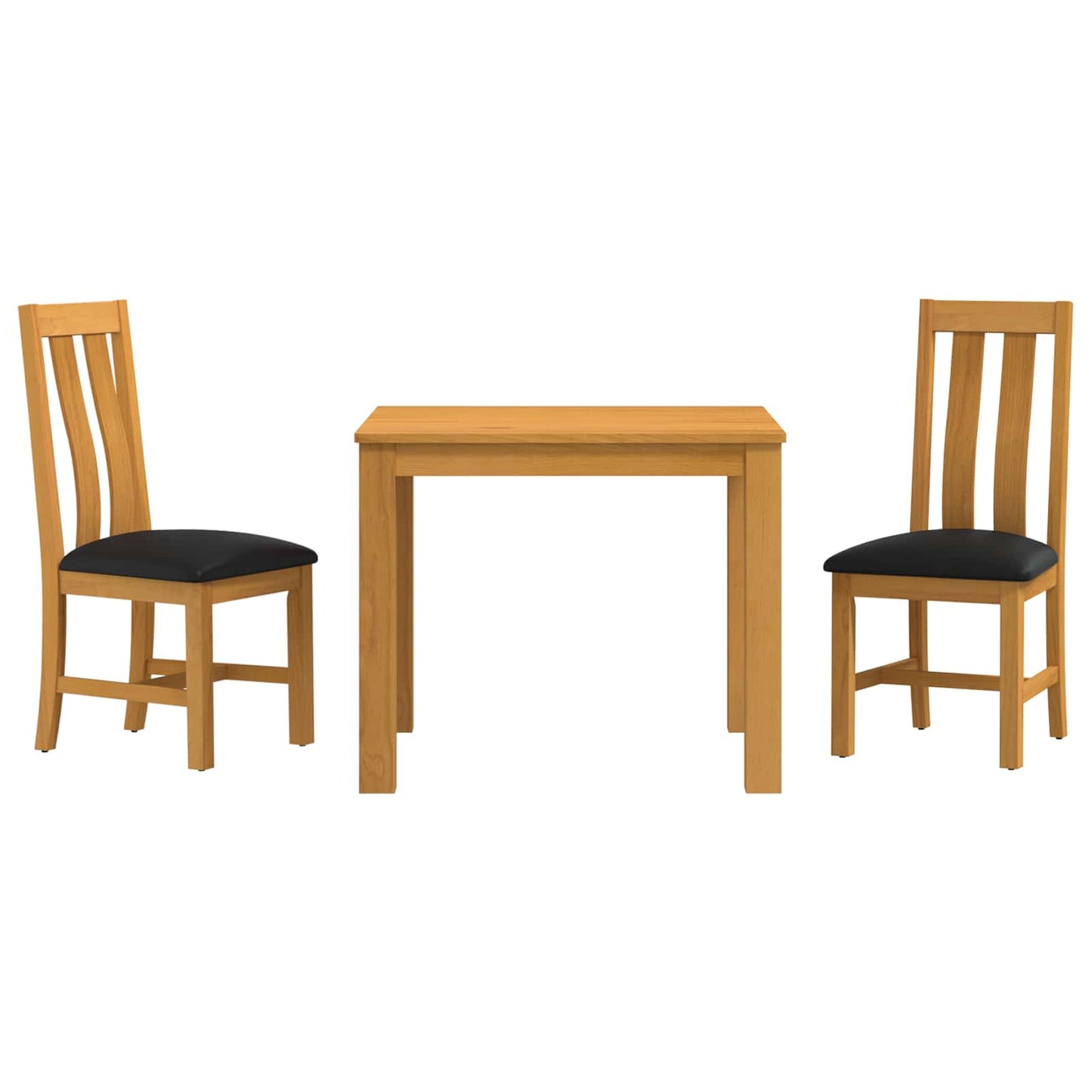 vidaXL Dining Set 3 pcs Black Solid Oak Wood