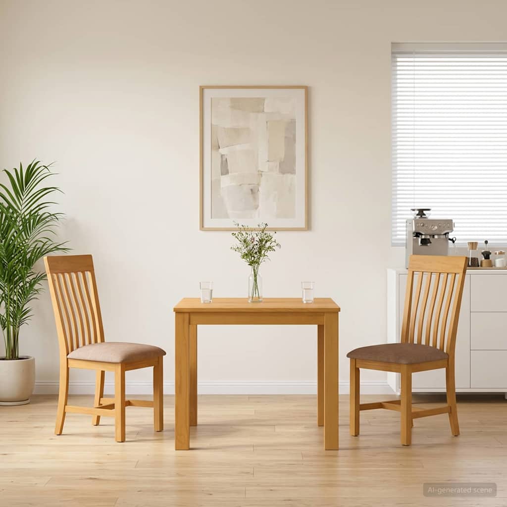 vidaXL Dining Set 3 pcs Grey Solid Oak Wood