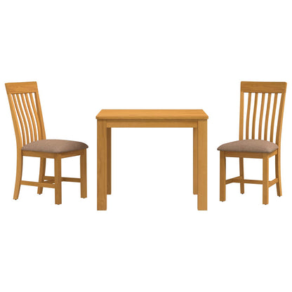 vidaXL Dining Set 3 pcs Grey Solid Oak Wood