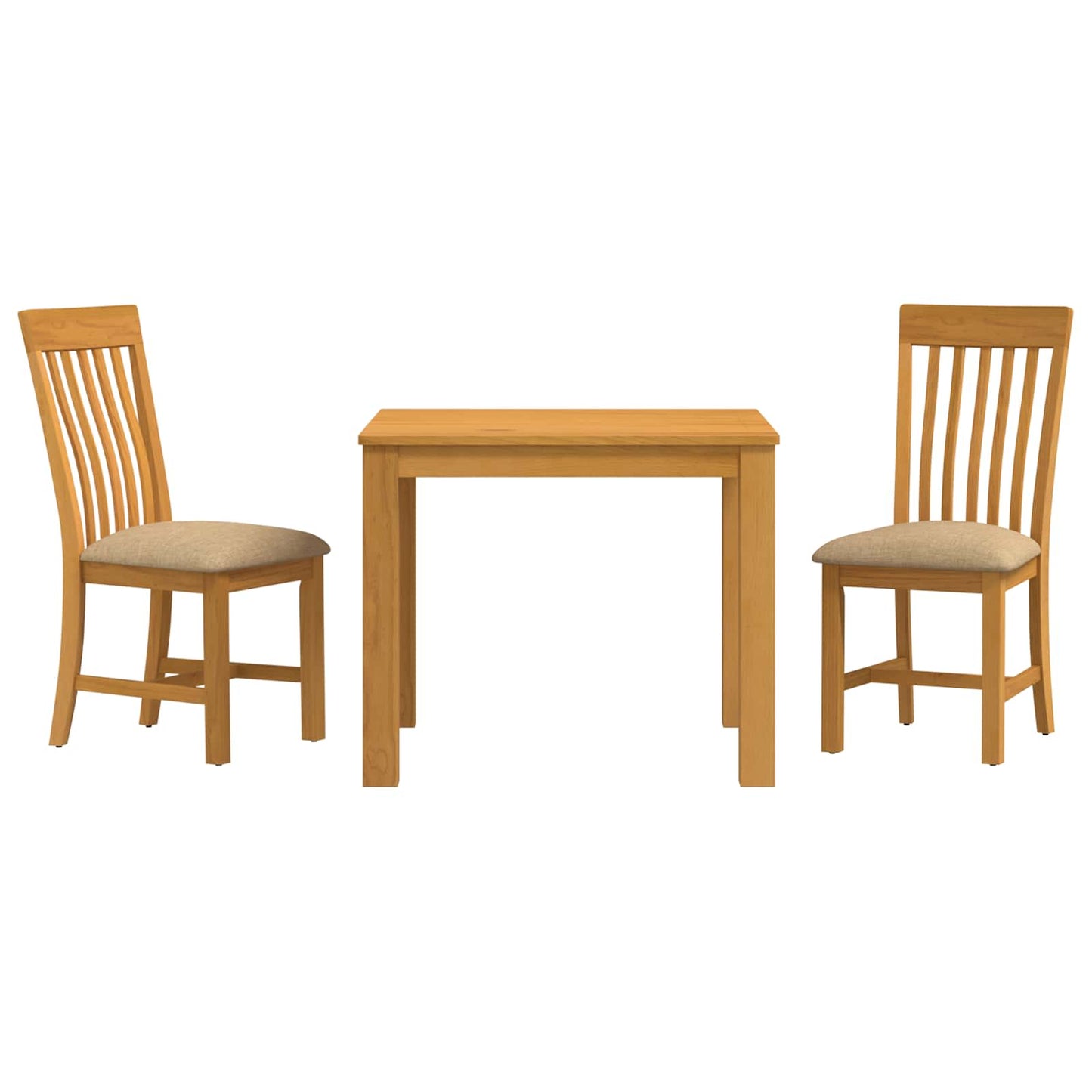 vidaXL Dining Set 3 pcs Beige Solid Oak Wood