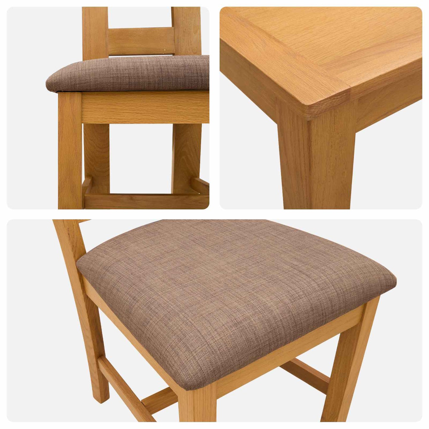 vidaXL Dining Set 3 pcs Grey Solid Oak Wood