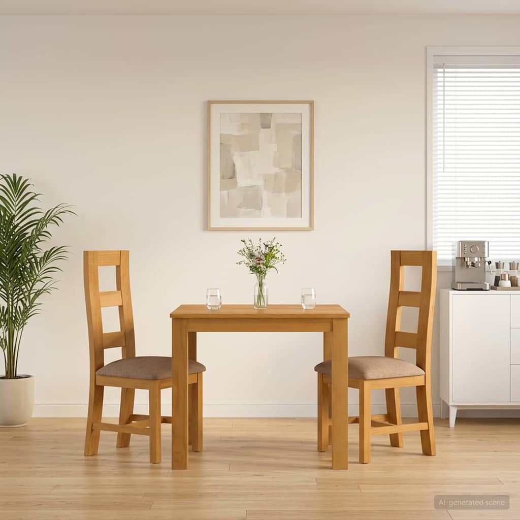 vidaXL Dining Set 3 pcs Grey Solid Oak Wood