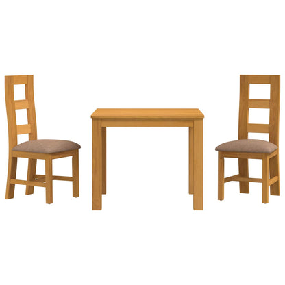 vidaXL Dining Set 3 pcs Grey Solid Oak Wood