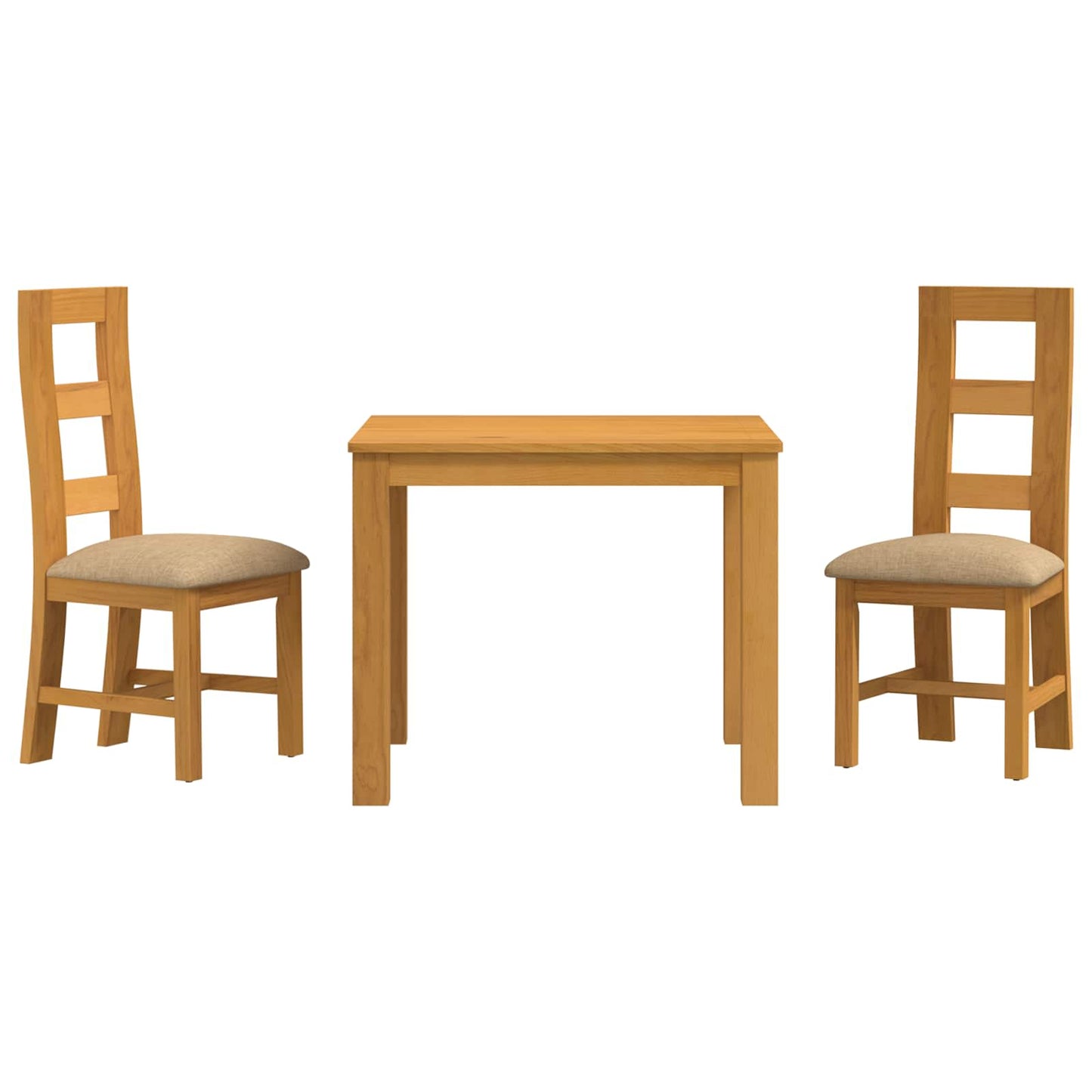 vidaXL Dining Set 3 pcs Beige Solid Oak Wood