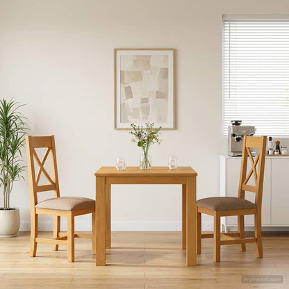 vidaXL Dining Set 3 pcs Grey Solid Oak Wood